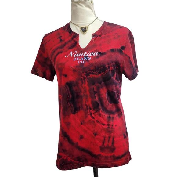 Nautica Tops - Nautica. Y2K, Reworked Tie-Dye T-Shirt w/ Geodes & Logo Graphic Print. Size M